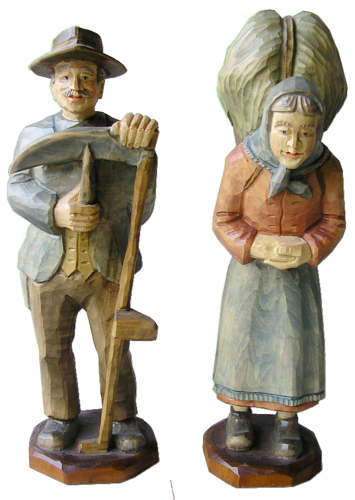 Rhoenpaerchen 23 cm, Mann und Frau, handbemalt