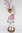 Dekohase "rosa Ostern" mit Kunstfell und Federn 31 cm